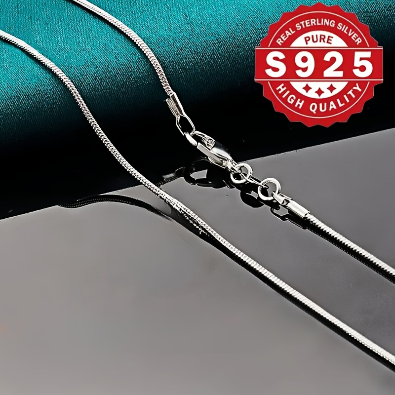 Women's 925 Silver Snake Chain Necklace — Elegant Gift